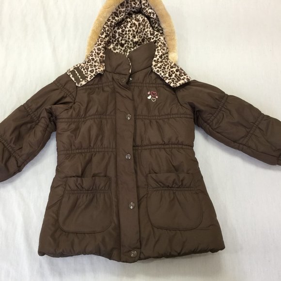 🦚🦚🦚 OSHKOSH BGOSH GIRLS HOODED JACKET COAT SIZE M 5-6 🦚🦚🦚